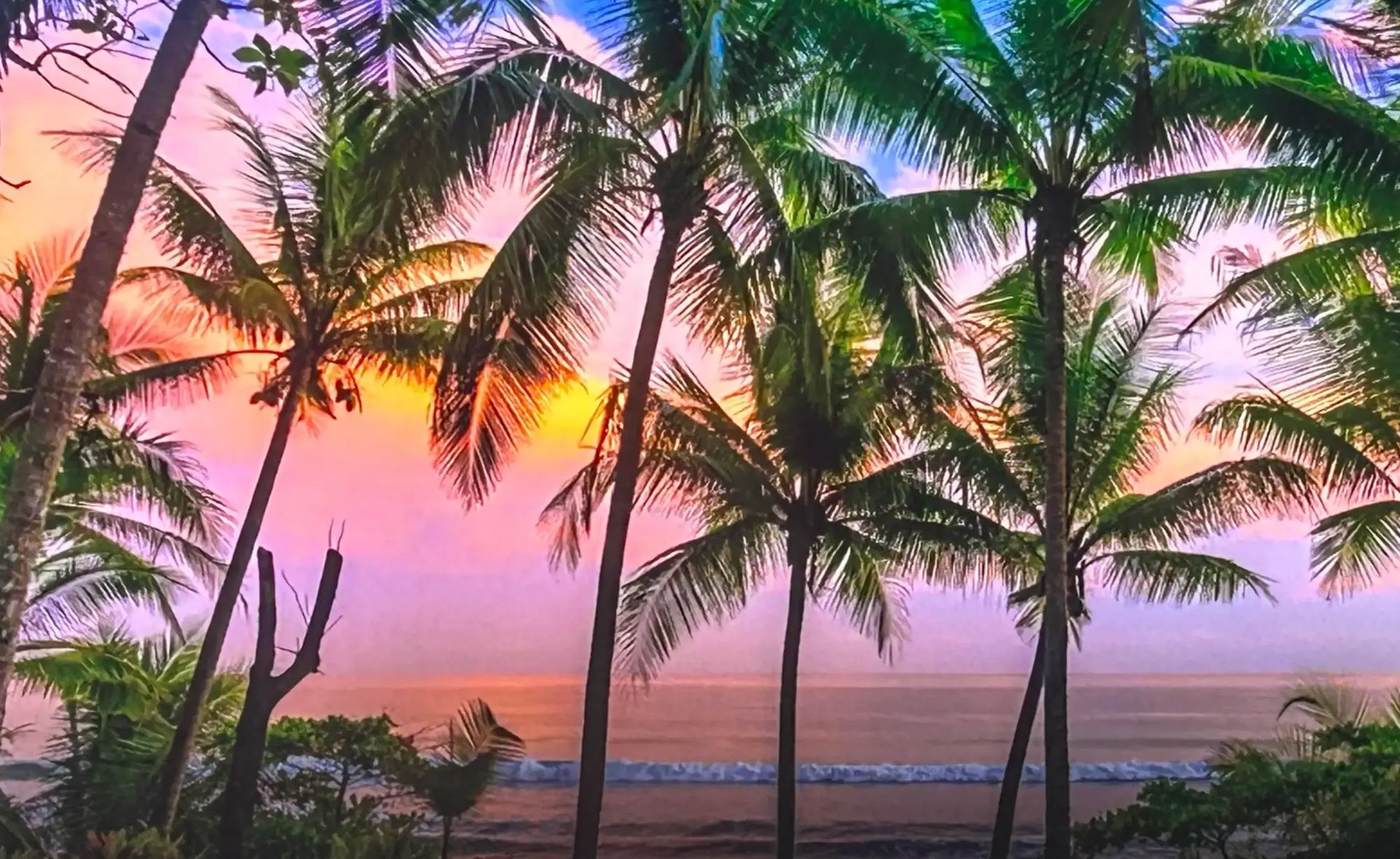 Sunset over the Belize coast